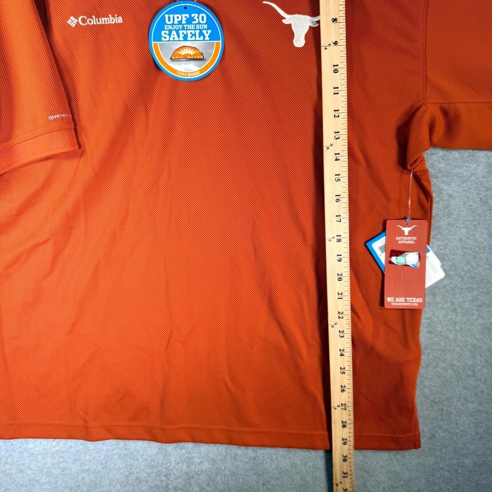 Columbia PFG Texas Longhorns Perfect Cast Polo Shirt Men Large Orange Mesh Lined - Picture 6 of 12
